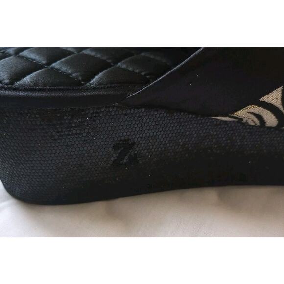 ZSA ZSA Women’s Slip On Shoes Luxury Slippers Black White Gold Size 7 holidays - Picture 3 of 6